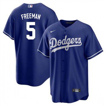 Cheap Men Los Angeles Dodgers 5 Freddie Freeman Royal Nike Cool Base 2022 MLB Jersey